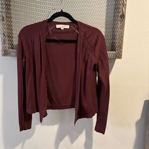 LOFT Deep Wine Open Cardigan